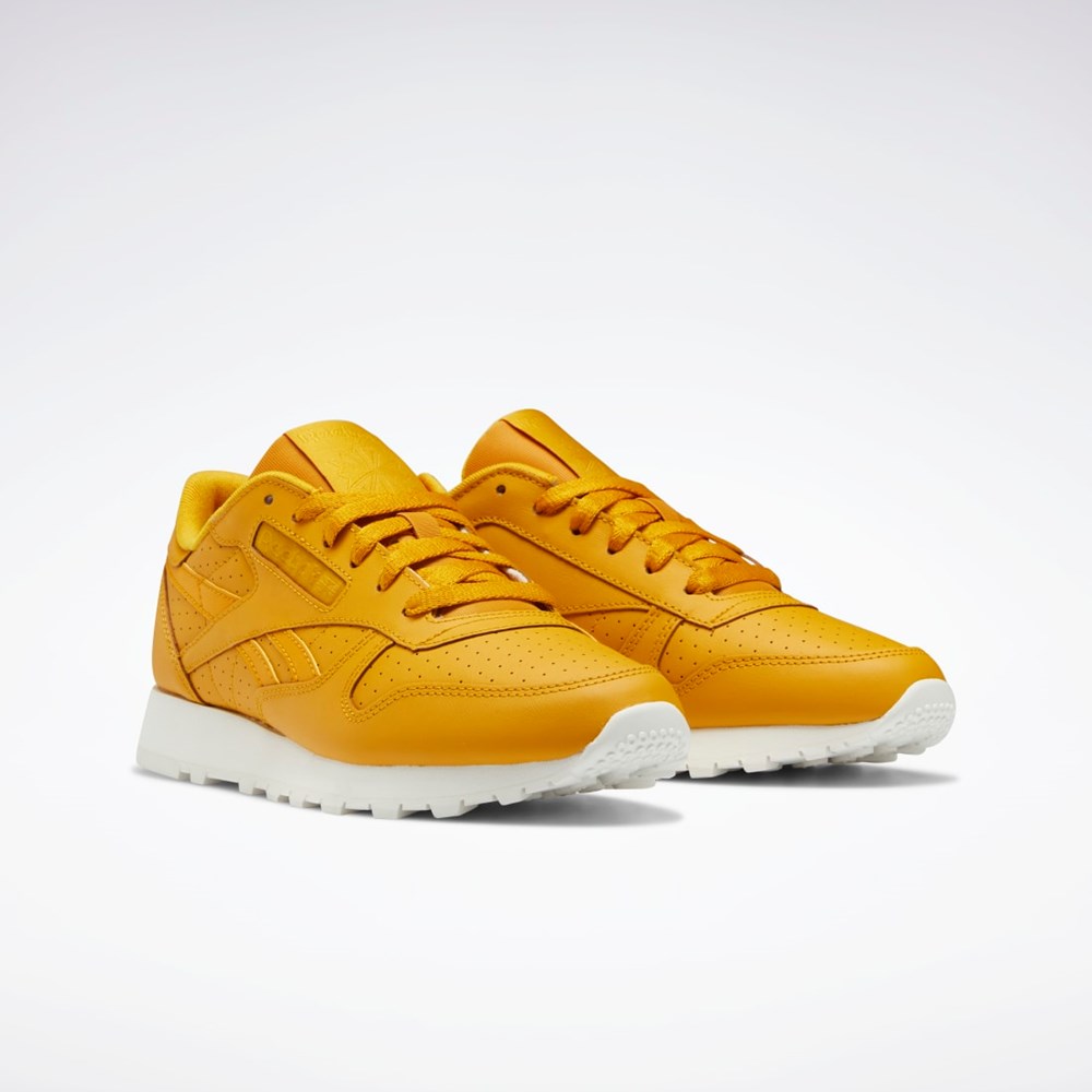 Reebok Classic Leather Shoes Bright Ochre / Bright Ochre / Chalk | AIRJF-6871