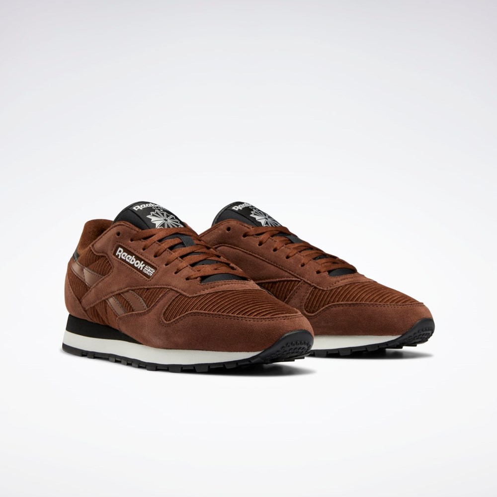 Reebok Classic Leather Shoes Bruna Svarta | RUEAM-5874