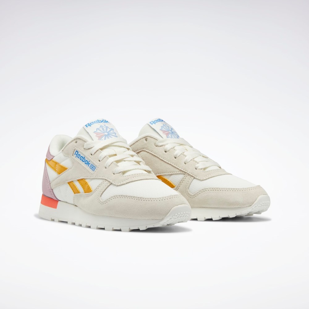 Reebok Classic Leather Shoes Chalk / Bright Ochre / Infused Lilac | BRLXP-7690