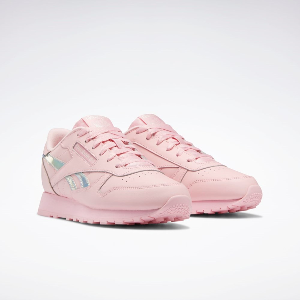 Reebok Classic Leather Shoes - Grade School Rosa Rosa Rosa | BXVDN-9015