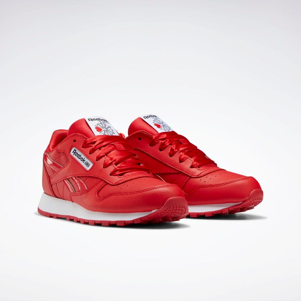 Reebok Classic Leather Shoes - Grade School Röda Röda Vita | QKDBV-8369