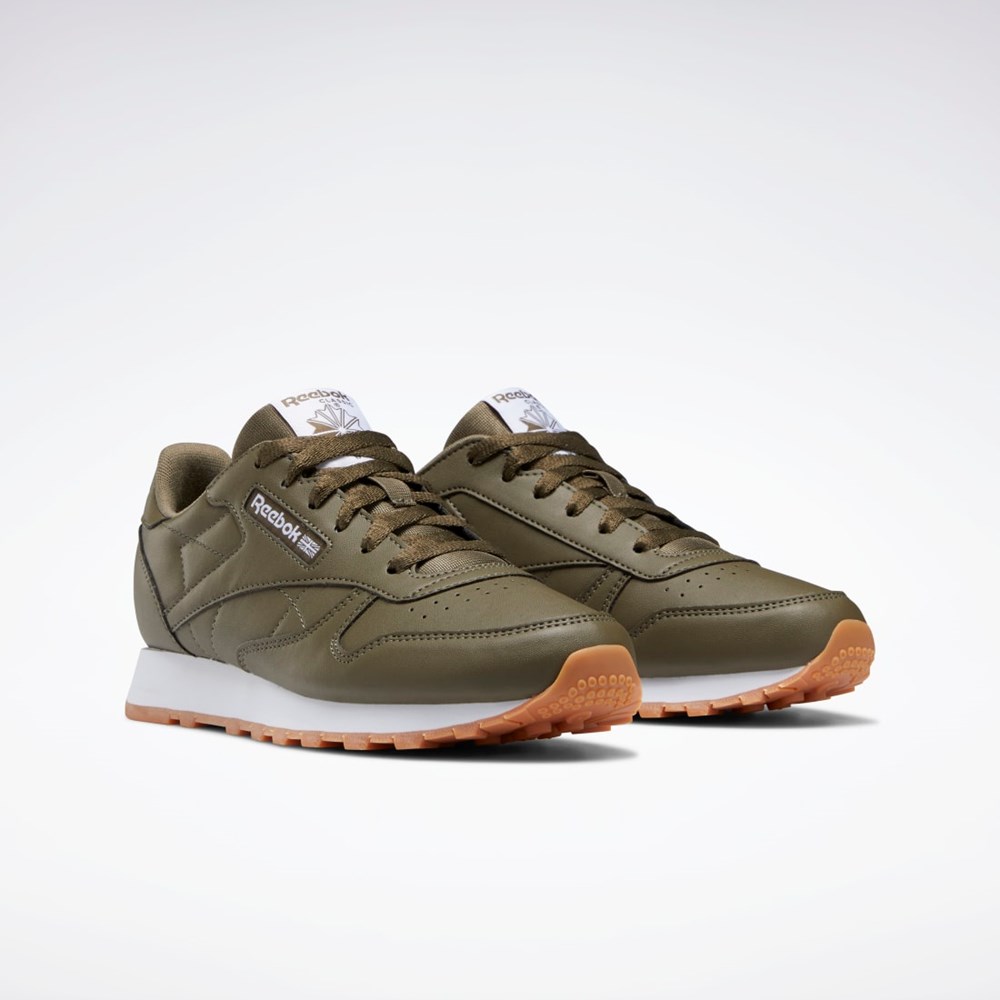 Reebok Classic Leather Shoes - Grade School Gröna Gröna Gröna | SEGAZ-9501