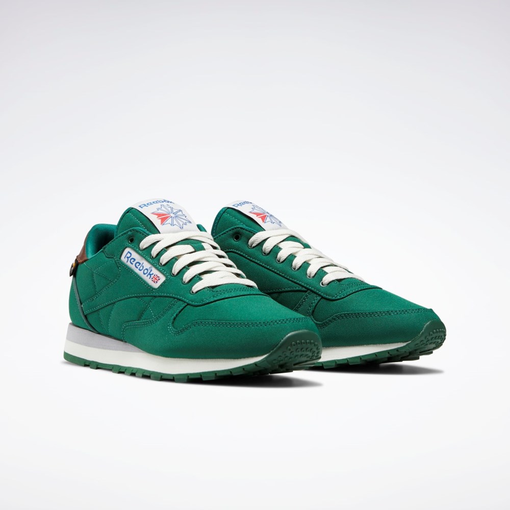 Reebok Classic Leather Shoes Mörkgröna Bruna | KYMSO-9185