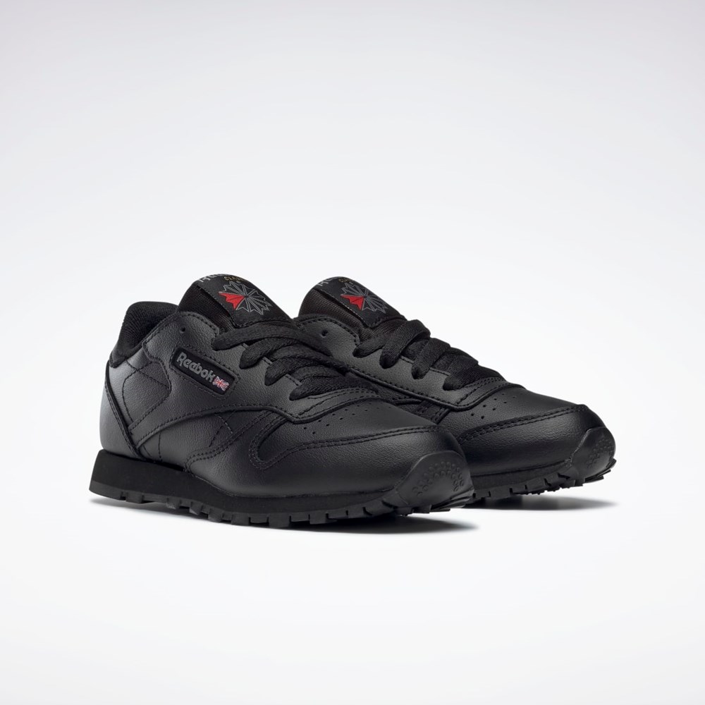 Reebok Classic Leather Shoes - Preschool Svarta | CGESJ-7621