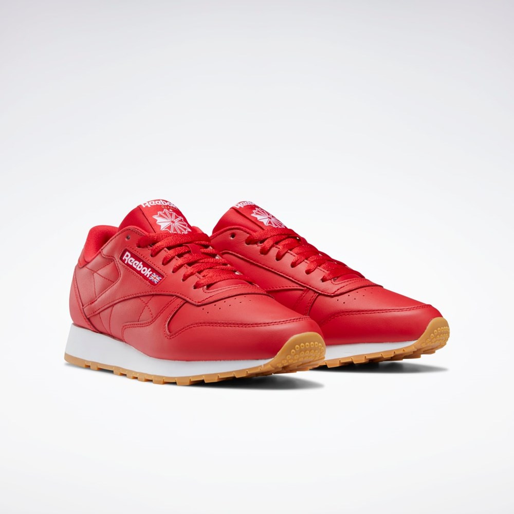 Reebok Classic Leather Shoes Röda Vita | EMSUK-6143