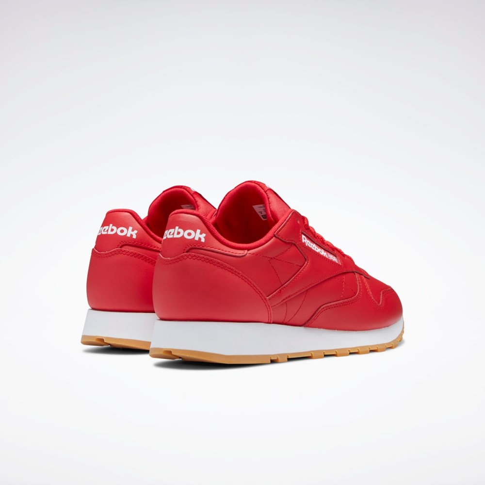 Reebok Classic Leather Shoes Röda Vita | EMSUK-6143