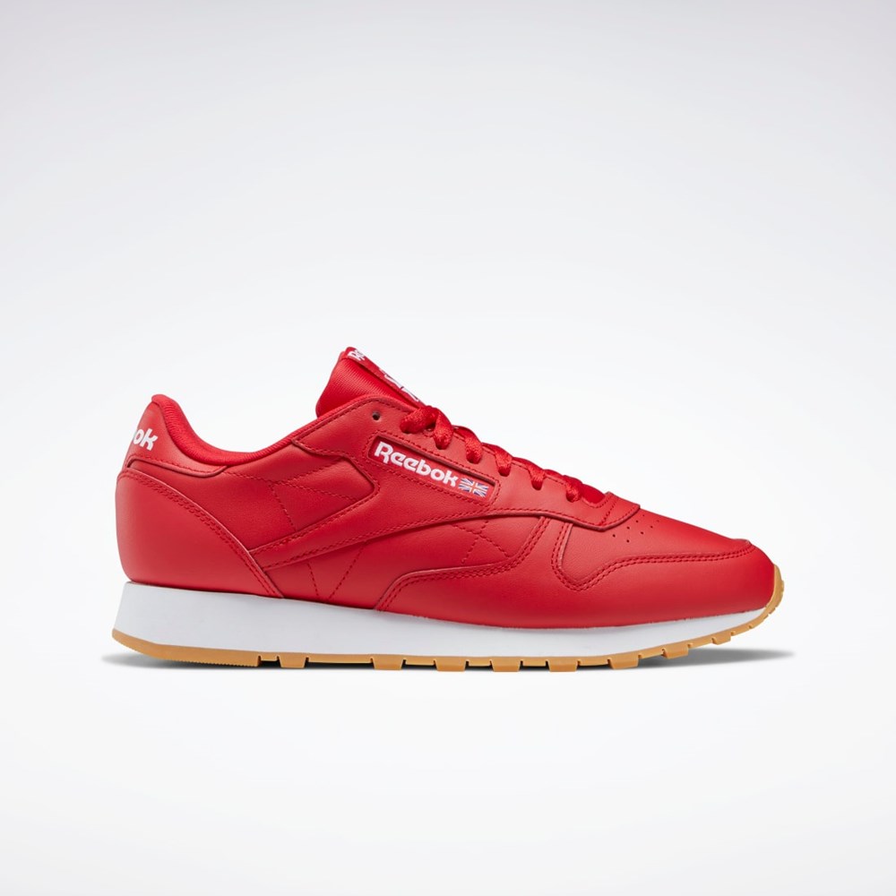 Reebok Classic Leather Shoes Röda Vita | EMSUK-6143