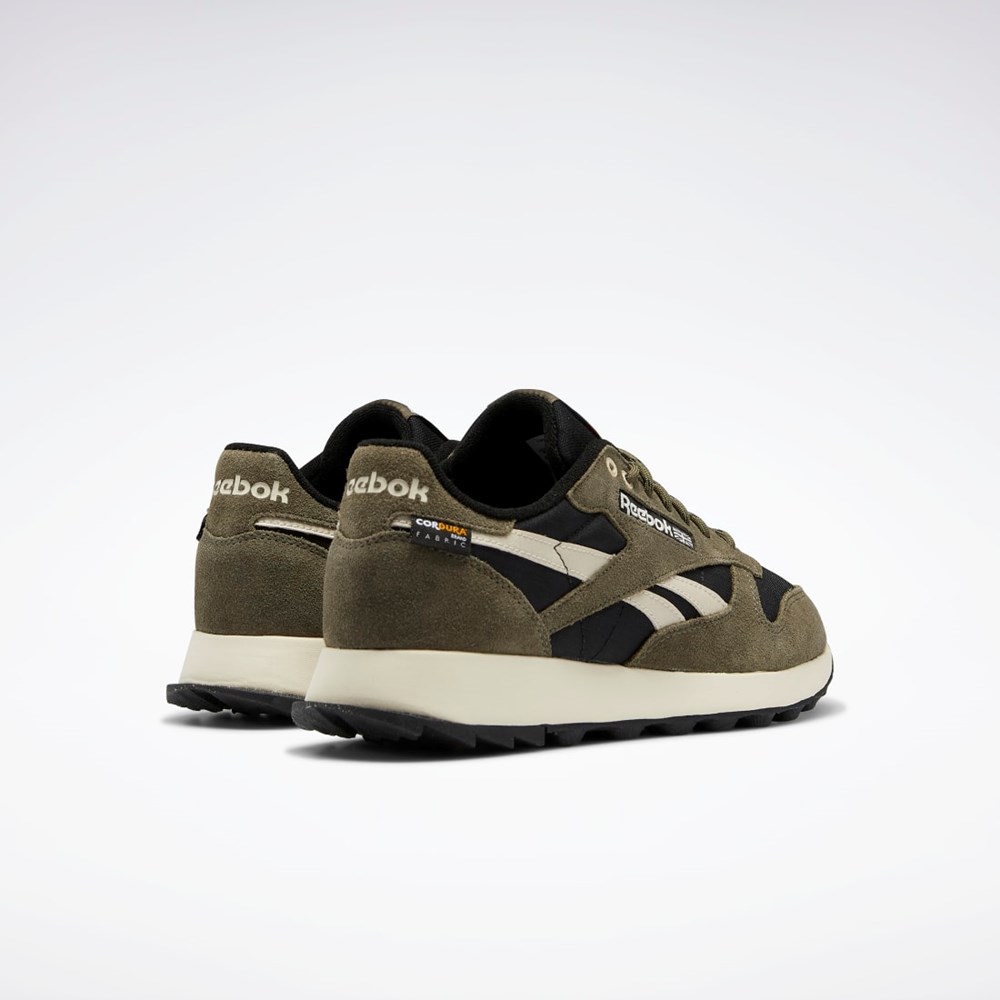 Reebok Classic Leather Shoes Svarta Gröna | GTBPD-9728