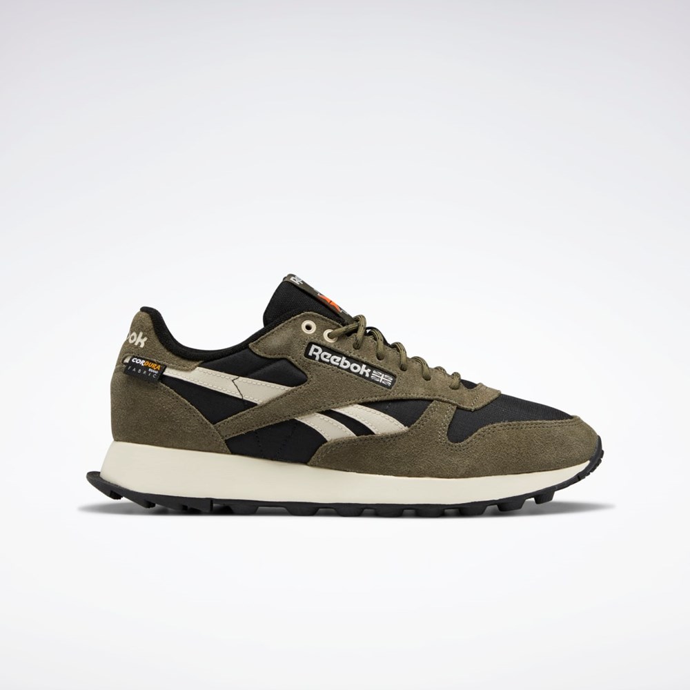 Reebok Classic Leather Shoes Svarta Gröna | GTBPD-9728