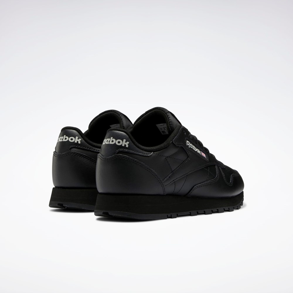 Reebok Classic Leather Shoes Svarta Svarta Grå | OUHIV-6518