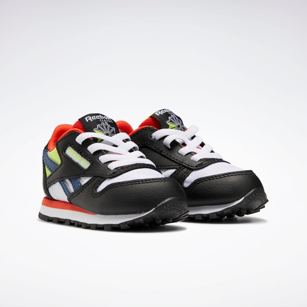 Reebok Classic Leather Shoes - Toddler Svarta Vita Röda | SYGCF-8324