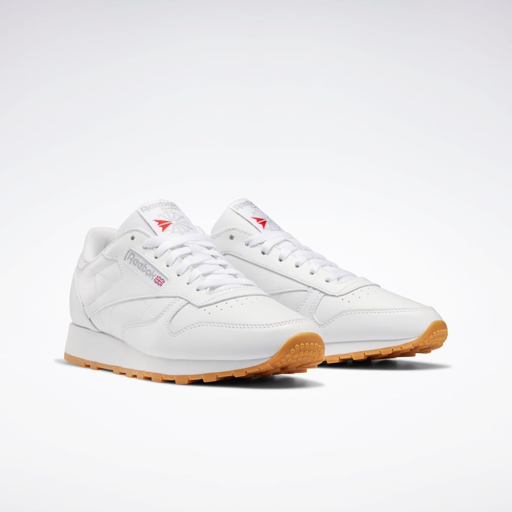 Reebok Classic Leather Shoes Vita Grå | FMNSC-2594