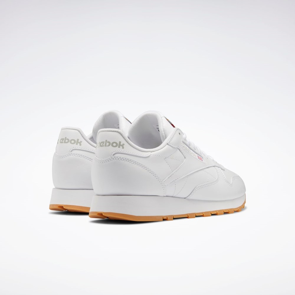 Reebok Classic Leather Shoes Vita Grå | FMNSC-2594