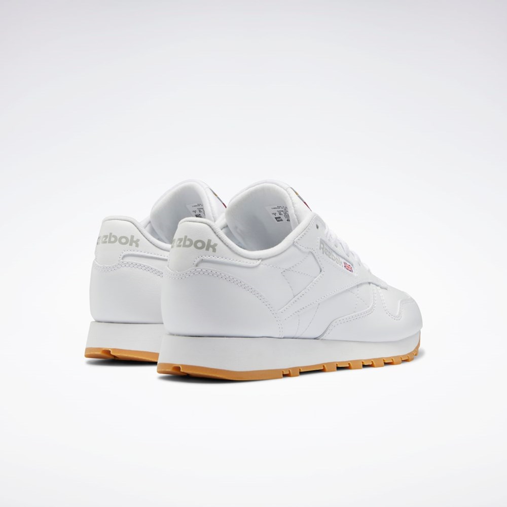 Reebok Classic Leather Shoes Vita Grå | KHTNO-4021