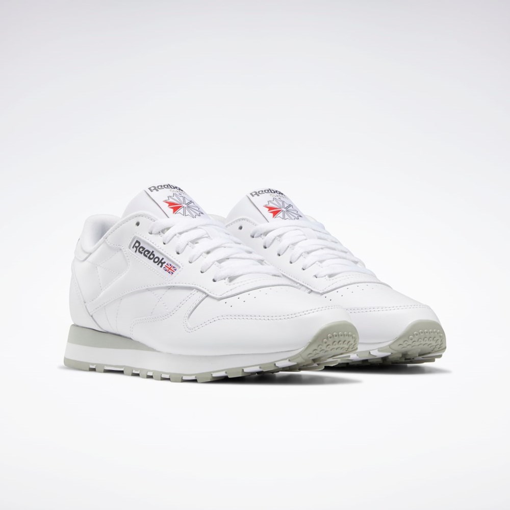 Reebok Classic Leather Shoes Vita Grå Grå | ABPGR-0713