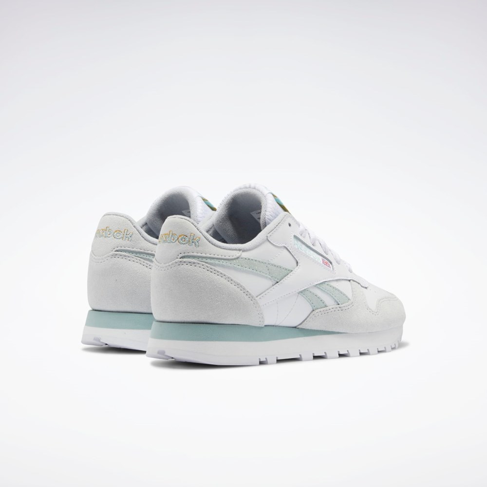 Reebok Classic Leather Shoes Vita Grå Grå | HKTPB-4870