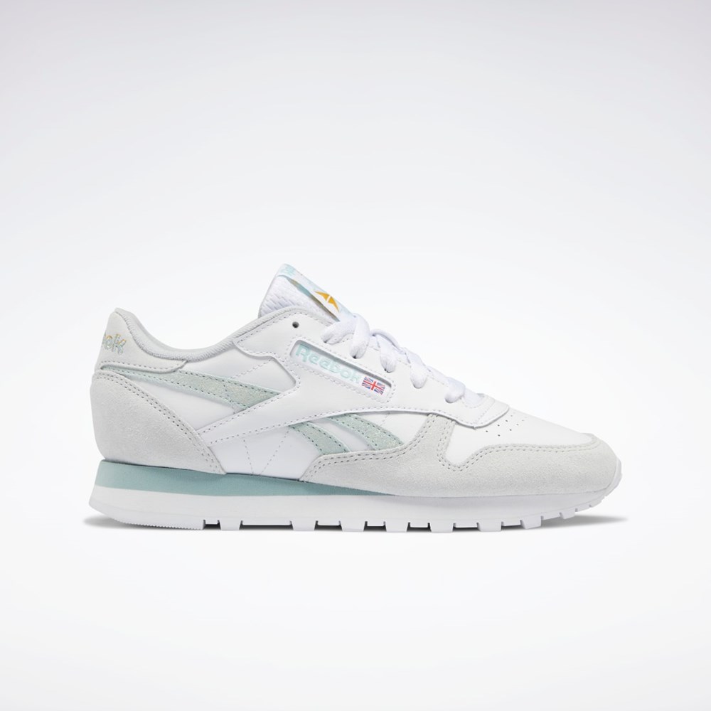 Reebok Classic Leather Shoes Vita Grå Grå | HKTPB-4870