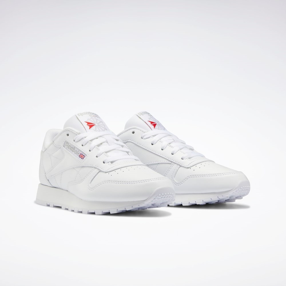 Reebok Classic Leather Shoes Vita Vita Grå | RYKMO-2319