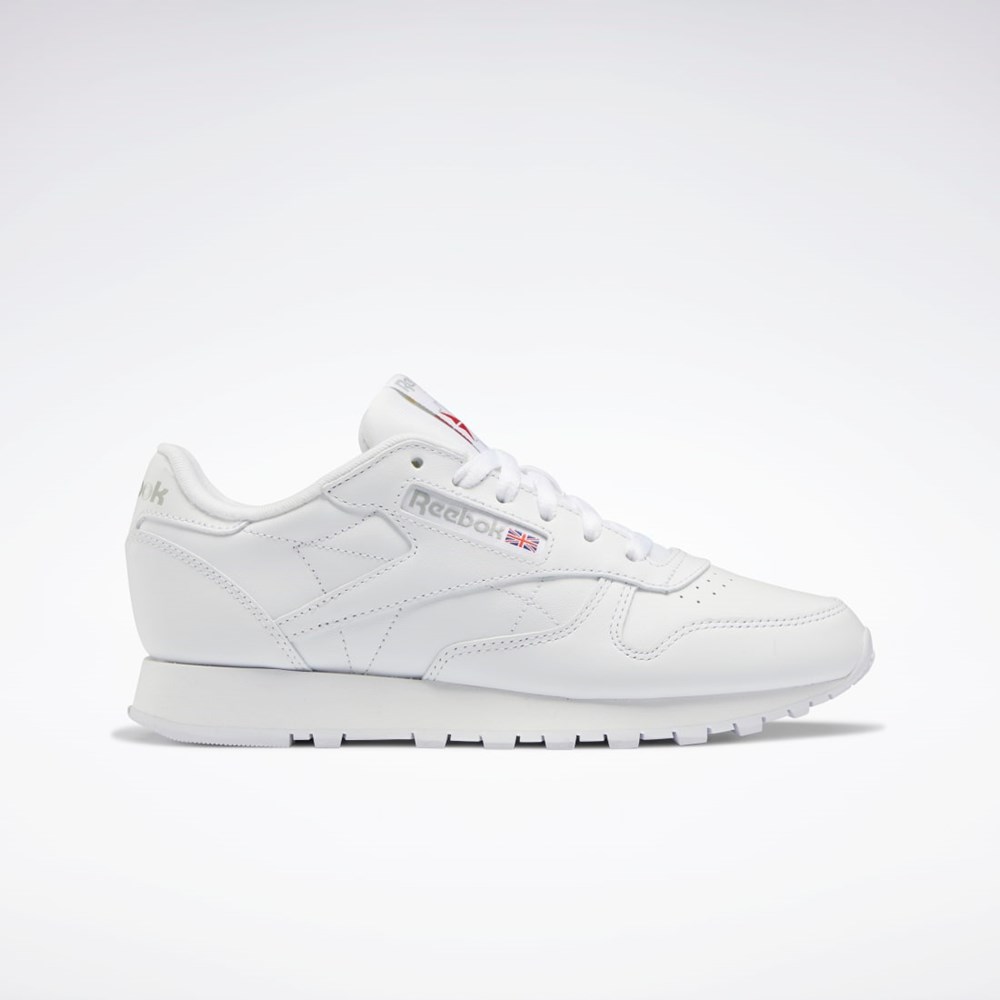 Reebok Classic Leather Shoes Vita Vita Grå | RYKMO-2319