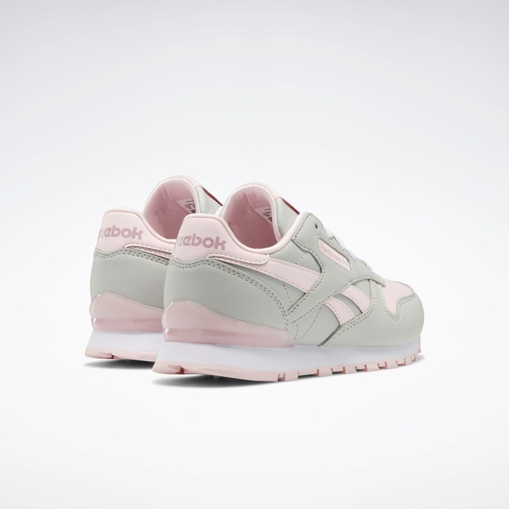 Reebok Classic Leather Step 'n' Flash Shoes - Preschool Grå Grå Rosa | DZHIQ-1479