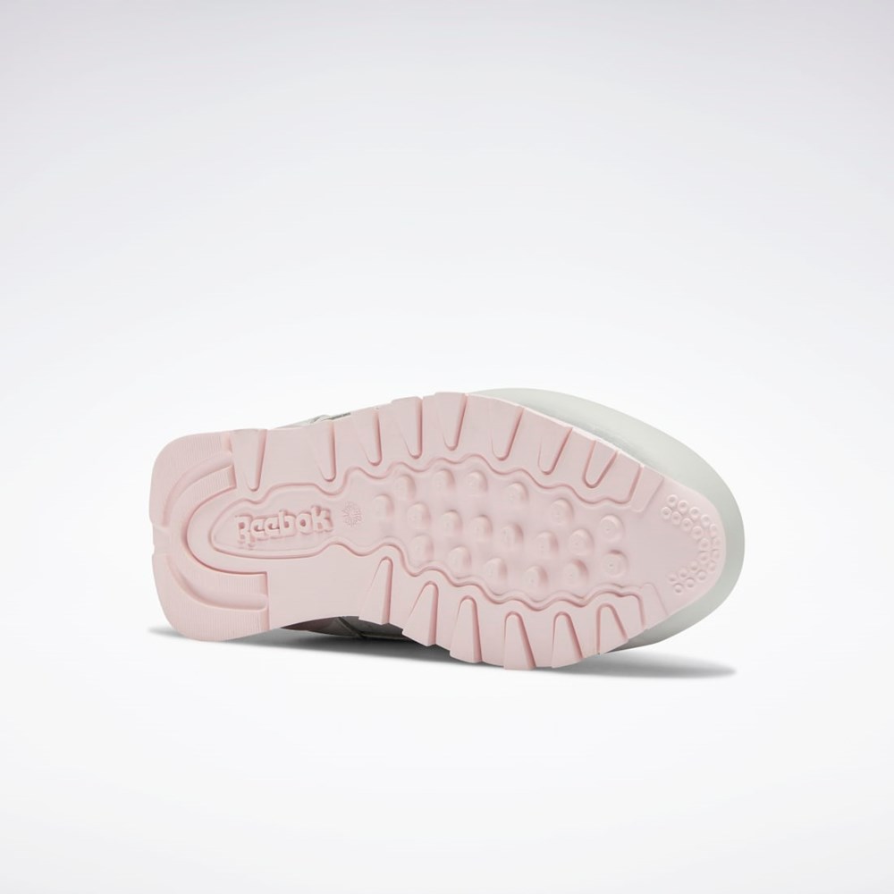 Reebok Classic Leather Step 'n' Flash Shoes - Preschool Grå Grå Rosa | DZHIQ-1479