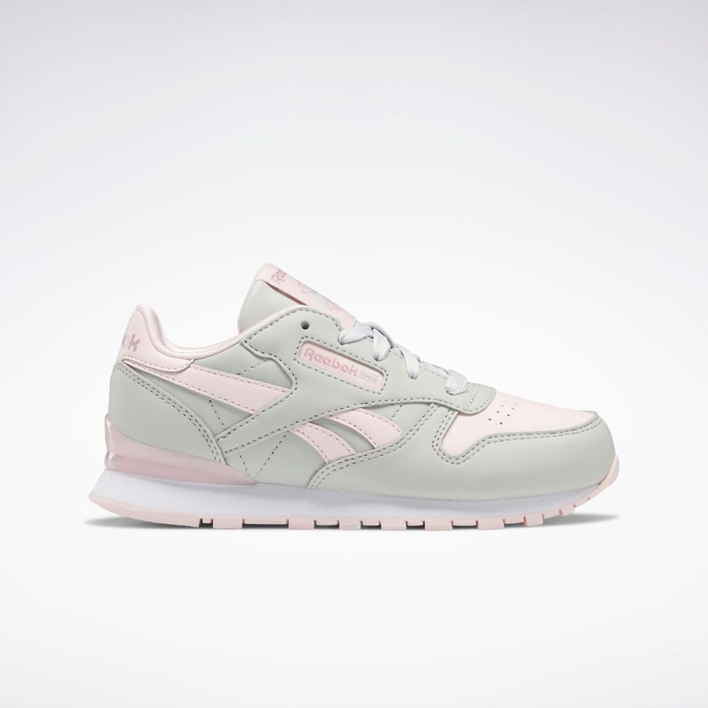 Reebok Classic Leather Step 'n' Flash Shoes - Preschool Grå Grå Rosa | DZHIQ-1479