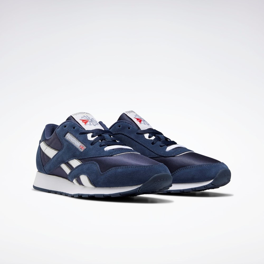 Reebok Classic Nylon Shoes Marinblå Marinblå Platina | QGJRK-4832