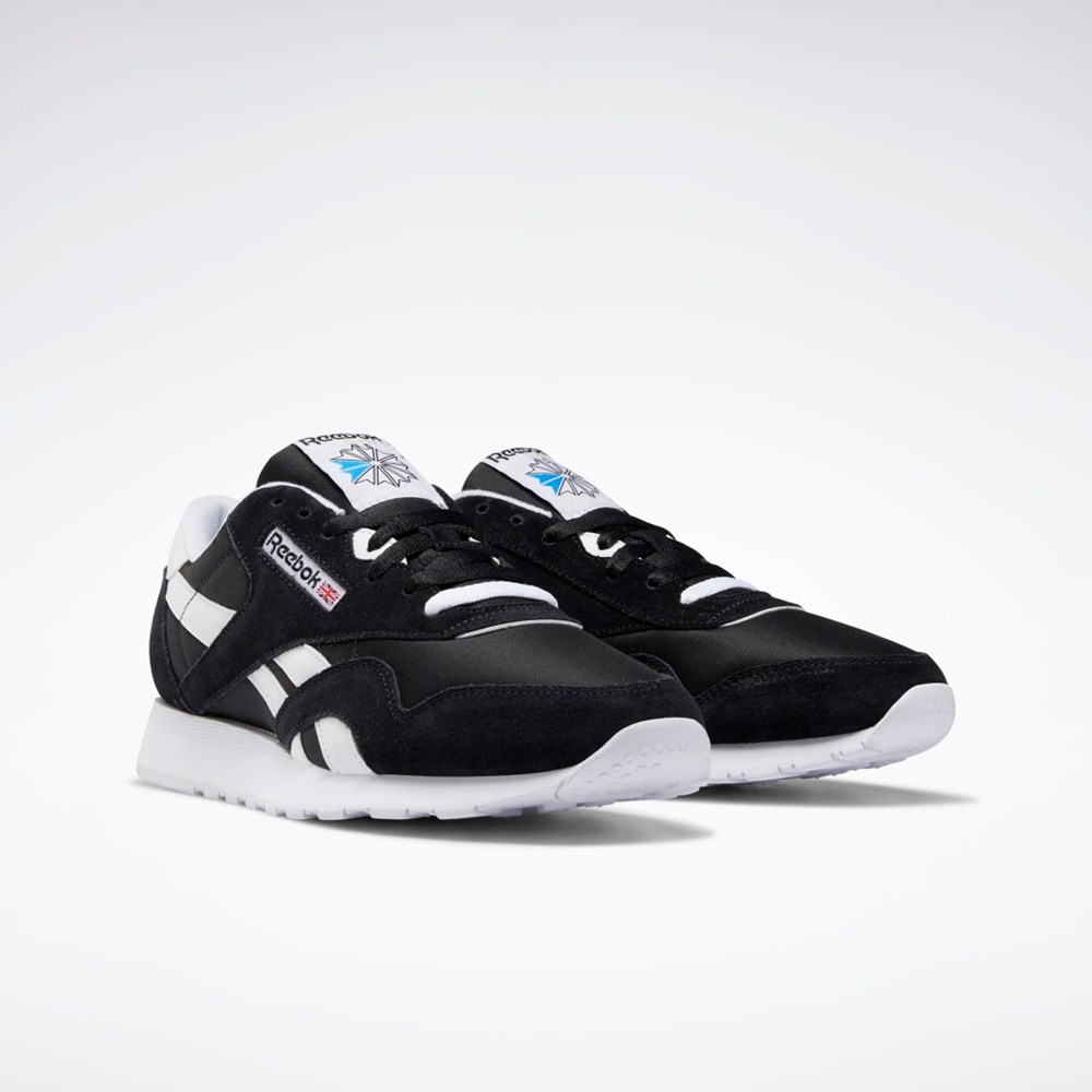 Reebok Classic Nylon Shoes Svarta Svarta Vita | CIPXF-9648