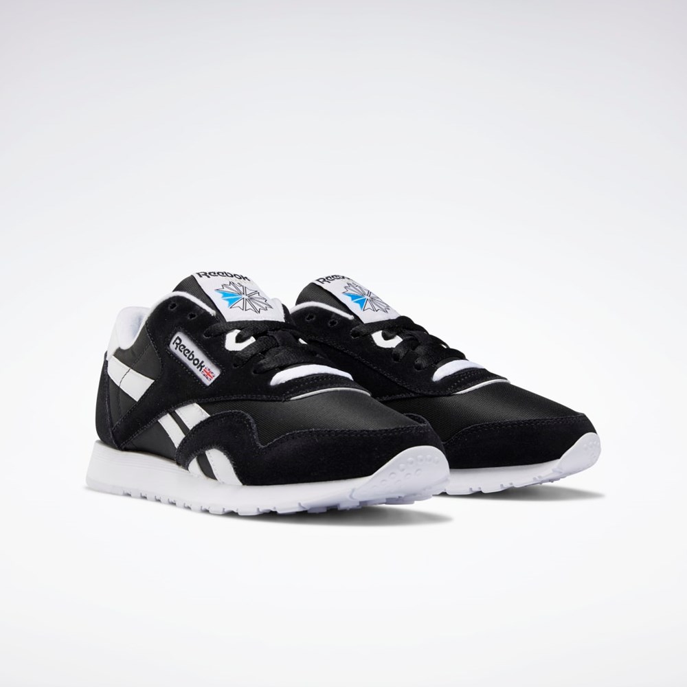 Reebok Classic Nylon Shoes Svarta Svarta Vita | SDNRO-2679