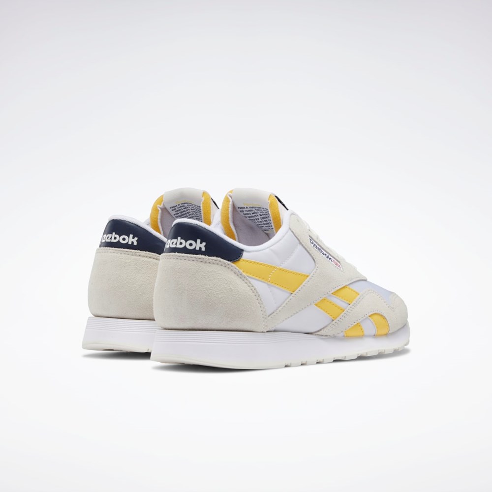 Reebok Classic Nylon Shoes Vita Marinblå | AXBMG-6340