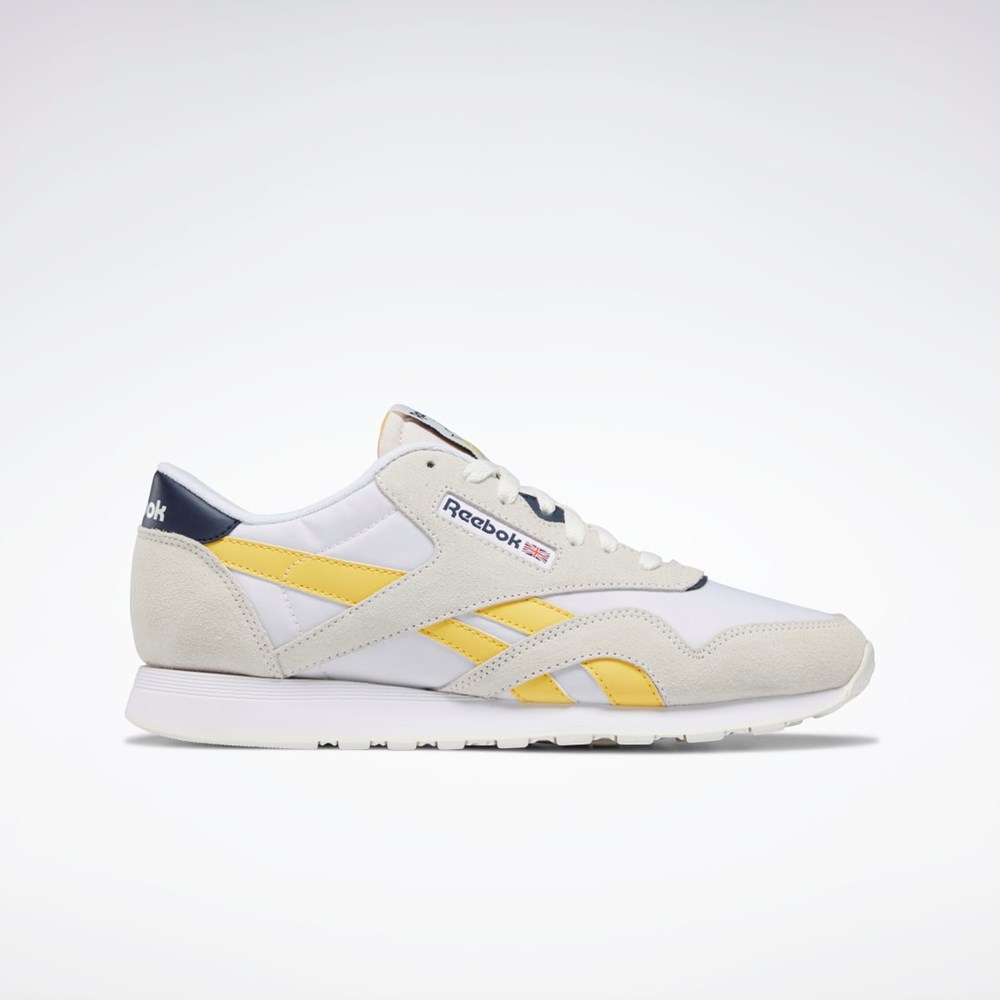 Reebok Classic Nylon Shoes Vita Marinblå | AXBMG-6340