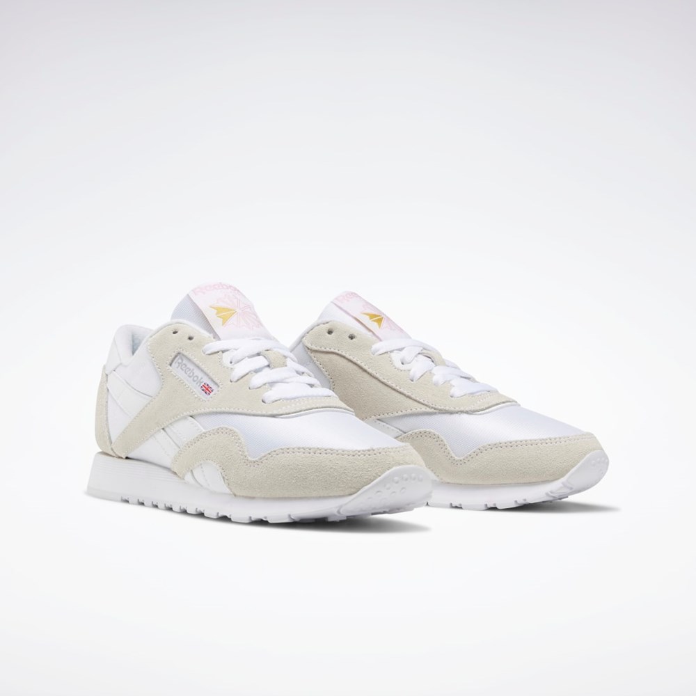 Reebok Classic Nylon Shoes Vita Vita Ljusgrå | RHAQL-1529