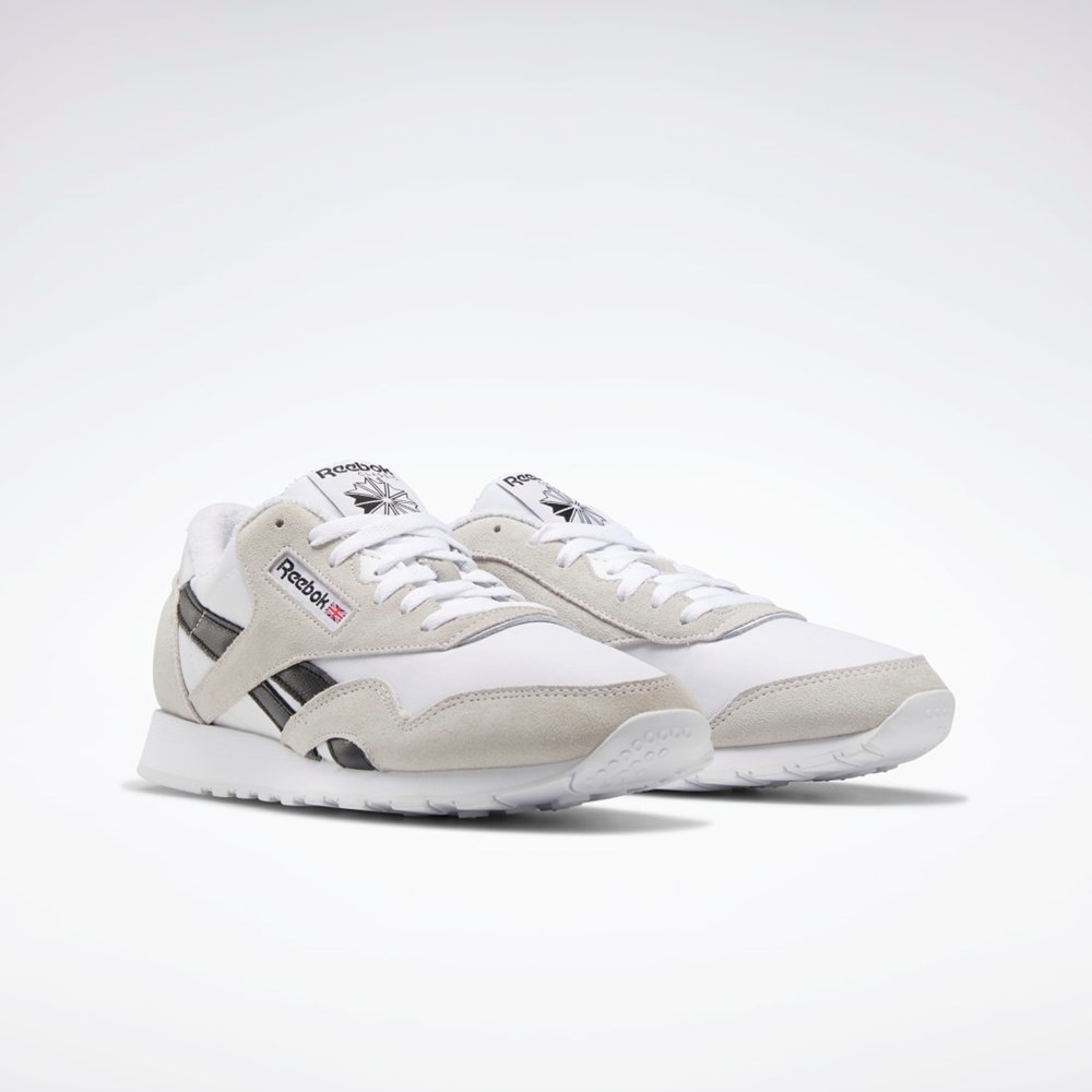 Reebok Classic Nylon Shoes Vita Vita Svarta | LOGKC-9650