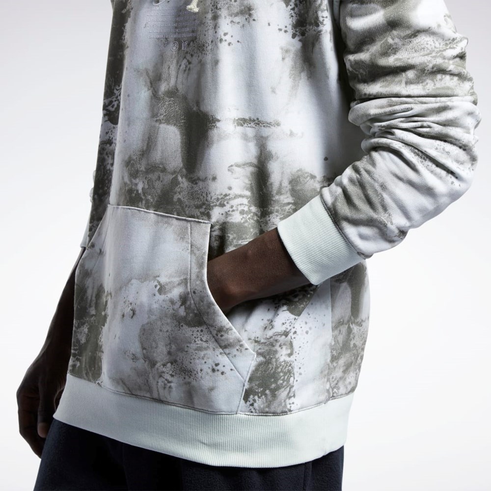 Reebok Classics Allover Print Hoodie Ljus | BOEJD-0643