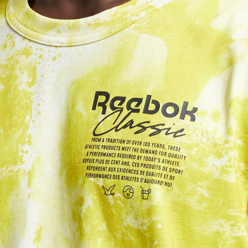 Reebok Classics Allover Print Tryck T-Shirt Gula | ZRYMK-1072