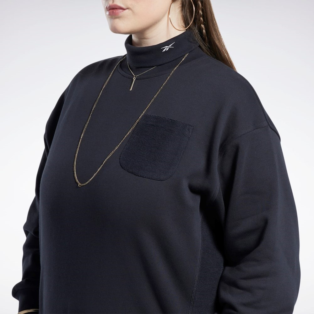 Reebok Classics Bomull French Terry Sweatshirt (Plus Size) Svarta | WUHVM-3571