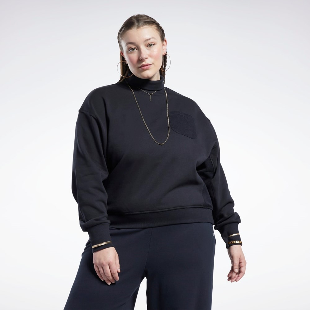 Reebok Classics Bomull French Terry Sweatshirt (Plus Size) Svarta | WUHVM-3571