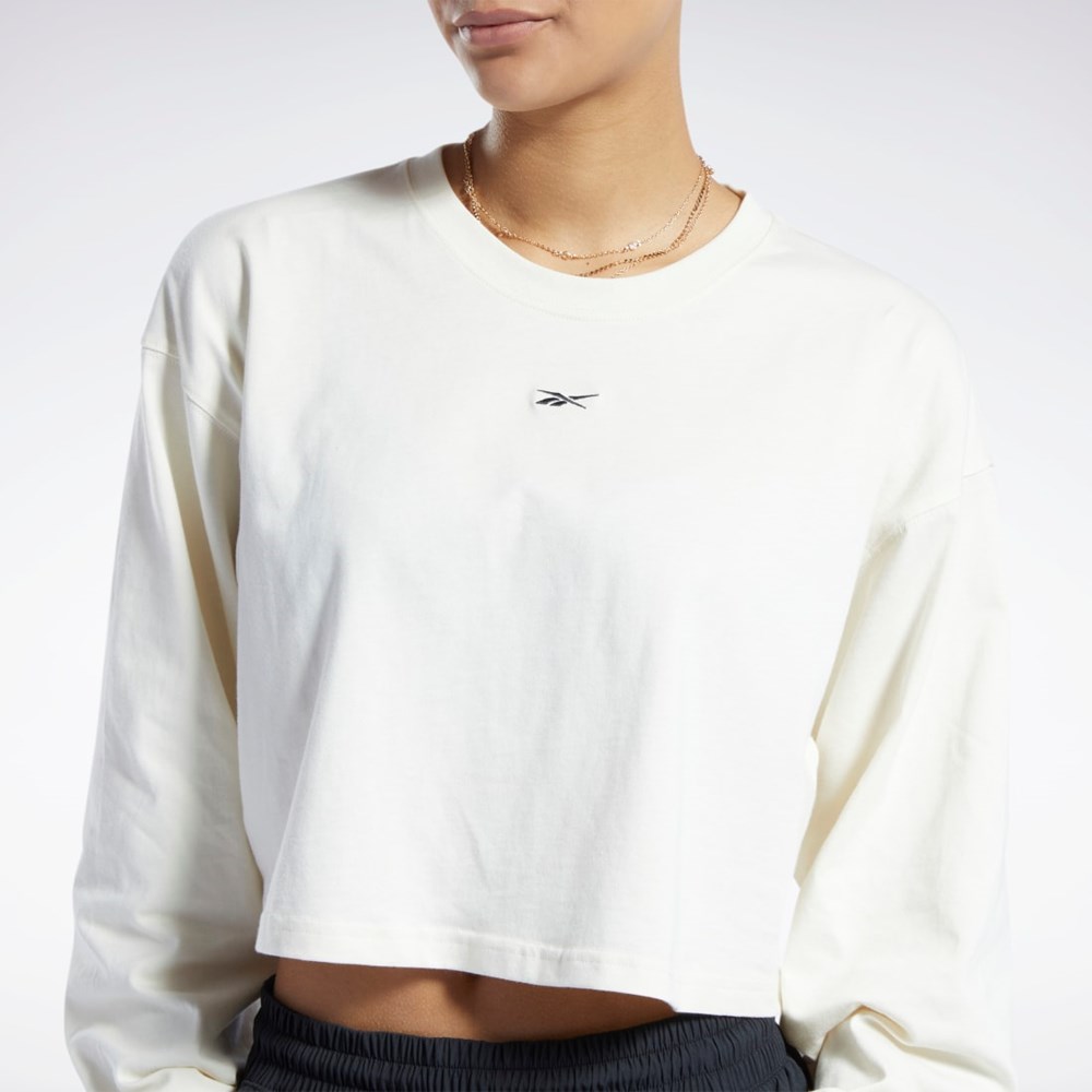 Reebok Classics Bomull Long Sleeve T-Shirt Vita | UWPZT-8410