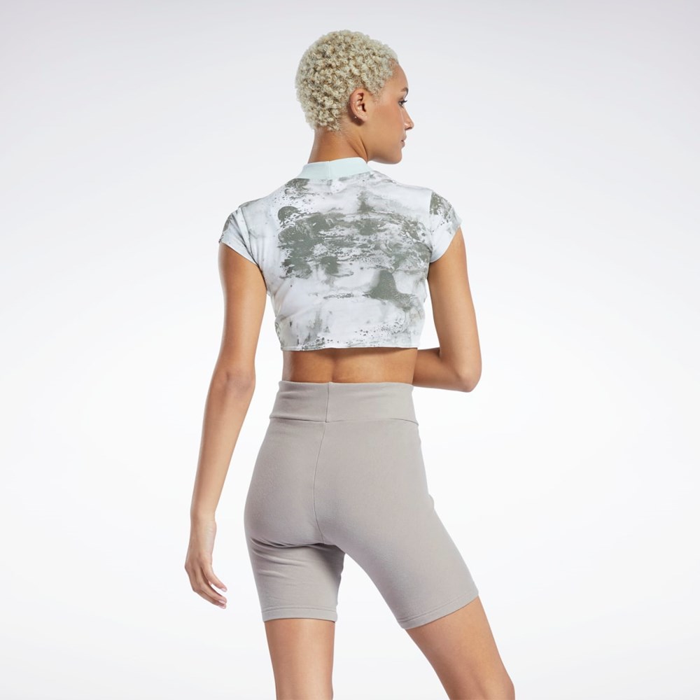 Reebok Classics Cloud Splatter-Print Korta Sleeve Cropped T-Shirt Ljus | YZPDT-4028