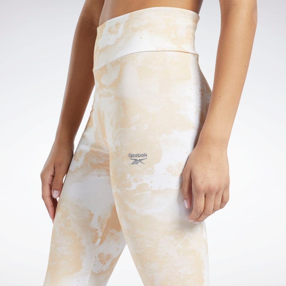 Reebok Classics Cloud Splatter-Print Leggings Stucco | FDUAO-9087