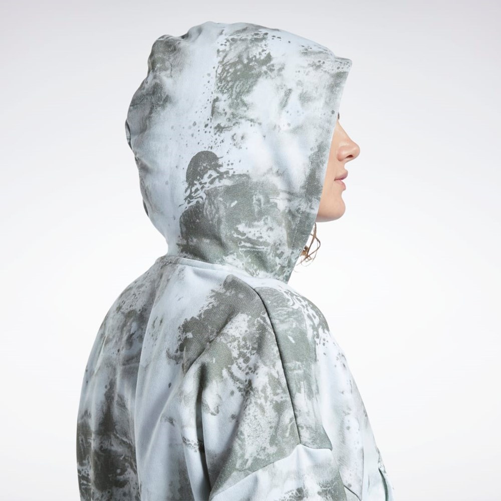 Reebok Classics Cloud Splatter-Print Zip-Up Sweatshirt Ljus | FUGDM-0483