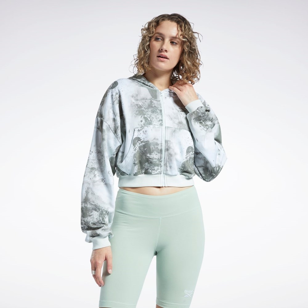 Reebok Classics Cloud Splatter-Print Zip-Up Sweatshirt Ljus | FUGDM-0483