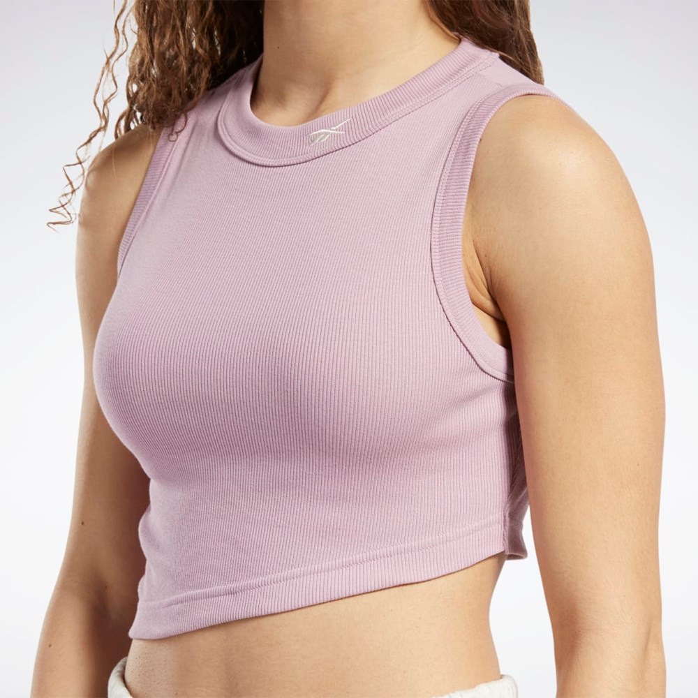 Reebok Classics Cropped Räfflad Tank Top Infused Lilac | NELPH-0634