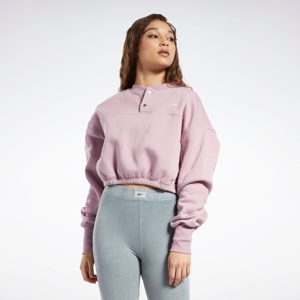 Reebok Classics Fleece Sweatshirt Infused Lilac | VCZAY-6504