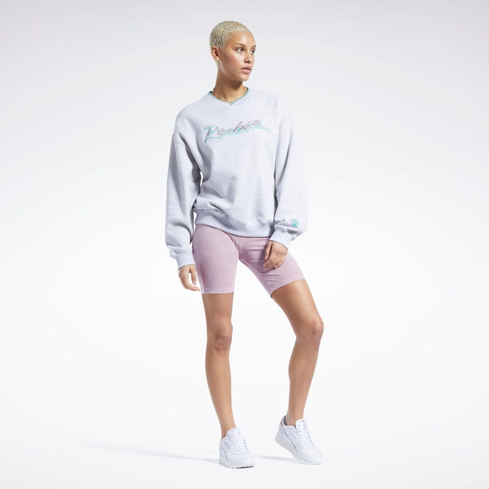 Reebok Classics Tryck Sweatshirt Ljusgrå | HTGZW-0691