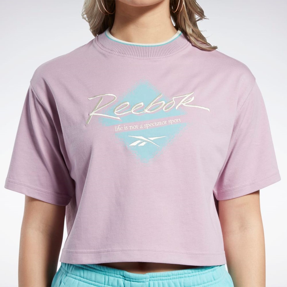 Reebok Classics Tryck T-Shirt Infused Lilac | KJETW-8276