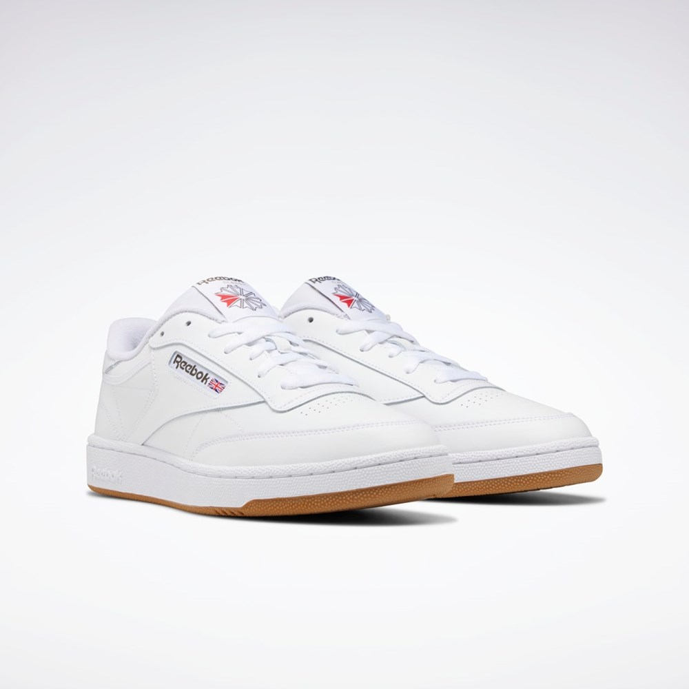 Reebok Club C 85 Shoes Vita Gröna | ASZBE-8062