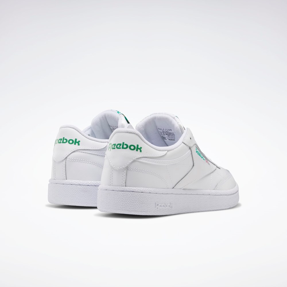 Reebok Club C 85 Shoes Vita Gröna | IFMPJ-5017