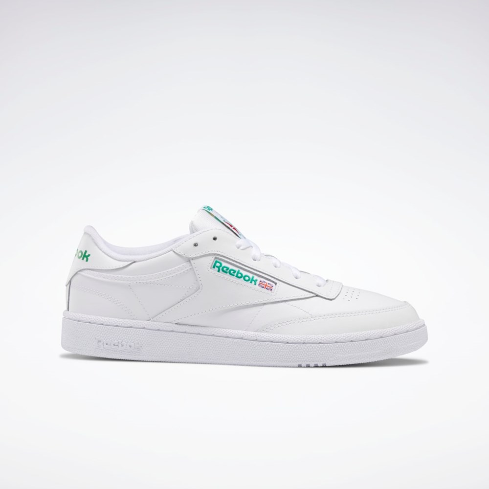 Reebok Club C 85 Shoes Vita Gröna | IFMPJ-5017