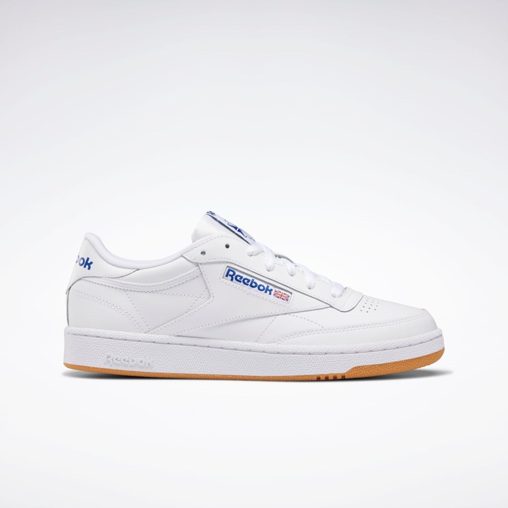 Reebok Club C 85 Shoes Vita Kungsblått | EHIPY-6987